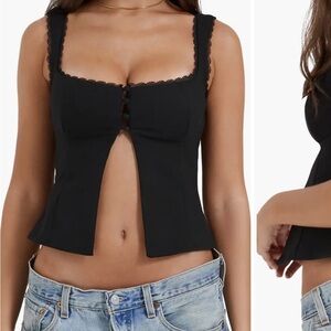 House of cb black crop top